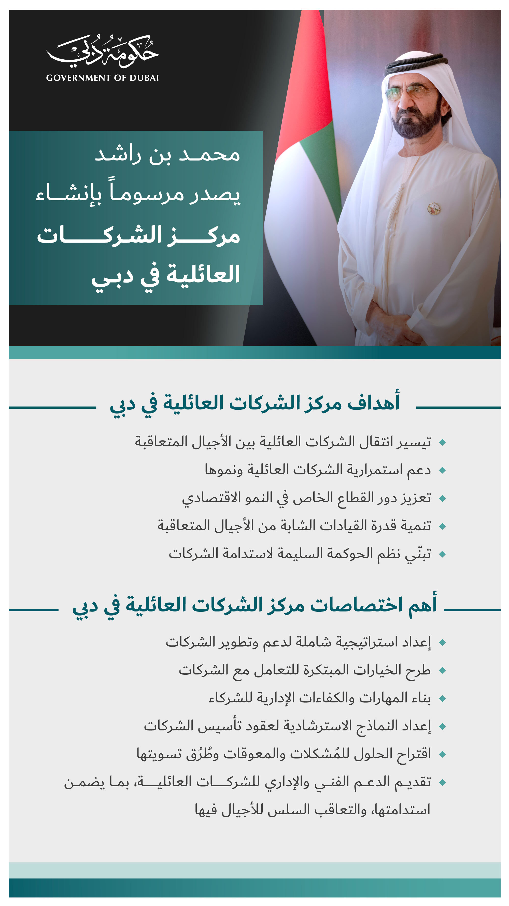 Mohammed bin Rashid issues decree establishing Family Business Centre