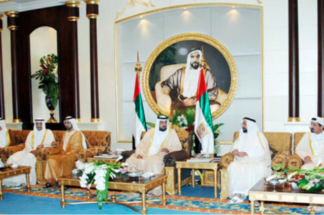 Khalifa Bin Zayed receives Rulers of the Emirates