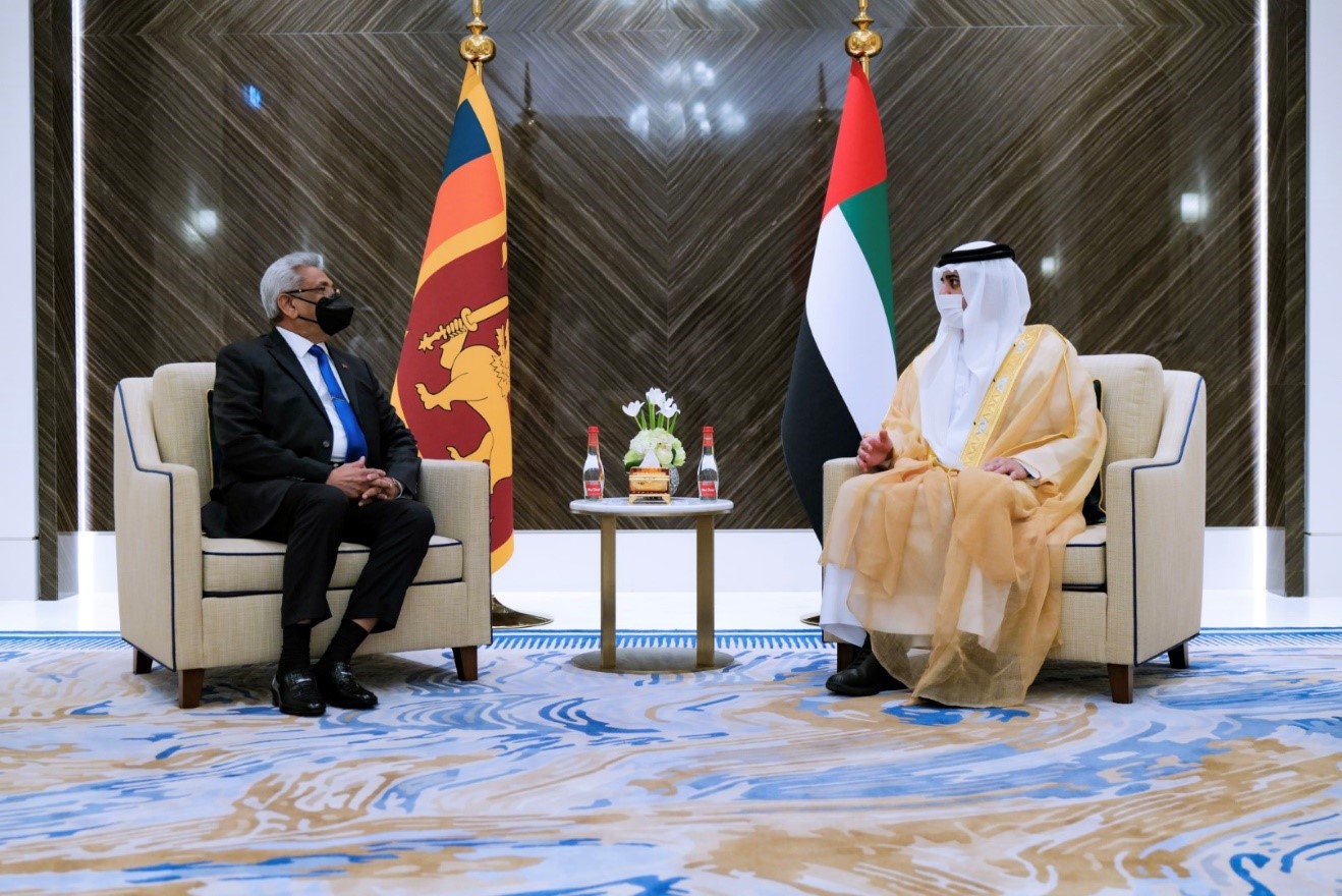 Maktoum bin Mohammed receives Sri Lankan president
